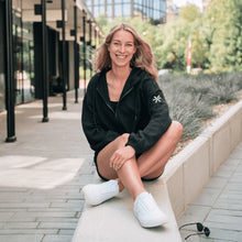 Indlæs billede til gallerivisning BARA - Black Lounge Waffle Hoodie