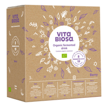 Indlæs billede til gallerivisning VITA BIOSA - BÆR - 500ml / 1000ml / 3 Liter (økologisk drik fermenteret med kulturer af bifido- og mælkesyrebakterier, ekstrakt fra 19 økologiske urter)
