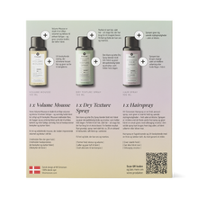 Indlæs billede til gallerivisning HH Simonsen - Travelkit: Volume Mousse 100 ml + Hairspray 100 ml + Dry Texture Spray 100 ml - JÚST KOMIÐ