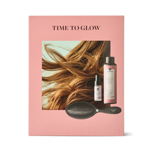 Indlæs billede til gallerivisning HH Simonsen - Time to Glow: 1 stk. Wonder Brush Black + 1 stk. Brilliant Gloss Mist 250ml + 1 stk. Styling Oil 30ml - Gift Box AW25 - NÝTT !!!
