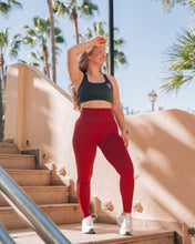 Indlæs billede til gallerivisning BARA - Burgundy Ribbed Seamless Tights