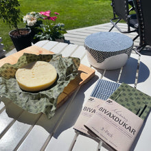 Indlæs billede til gallerivisning NEWBEING: Bivoks Madindpakning 3-pack (Vel ímillum: Grønt, blátt, gult ella beige)