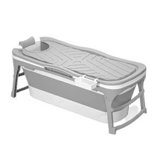 Indlæs billede til gallerivisning TUBFAMILY - Foldebadekar til voksne - Med låg - 143cm/Grå (300 cm luksusslange, sort badepude samt ekstra prop inkl.)