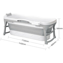 Indlæs billede til gallerivisning TUBFAMILY - Foldebadekar til voksne - Med låg - 143cm/Grå (300 cm luksusslange, sort badepude samt ekstra prop inkl.)