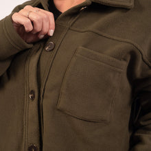 Indlæs billede til gallerivisning SPAR 20%: BARA -UNISEX Khaki Fleece Shacket (STÓRIR Í TÍ)