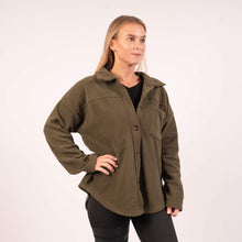 Indlæs billede til gallerivisning SPAR 20%: BARA -UNISEX Khaki Fleece Shacket (STÓRIR Í TÍ)