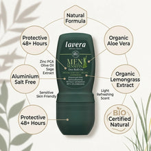 Indlæs billede til gallerivisning LAVERA NATURKOSMETIK - Men Sensitive Deodorant Roll-On - 50 ml
