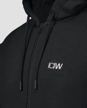 Indlæs billede til gallerivisning SPAR 20%: ICANIWILL - Essential Zipper Hoodie Black Men (XL er eftir)