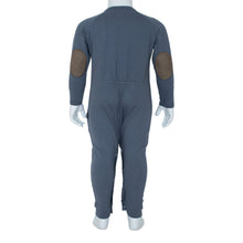 Indlæs billede til gallerivisning LITTLE WONDERS - Navy Blå Heldragt til drenge med lomme foran og albuelapper bagpå