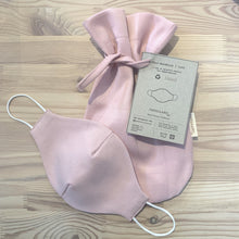 Indlæs billede til gallerivisning SPAR 50%: 1 stk STOF MUNDBIND (rosa/hvid vendbar) - 3-LAGS UPCYCLED TEKSTIL - PARGAARD