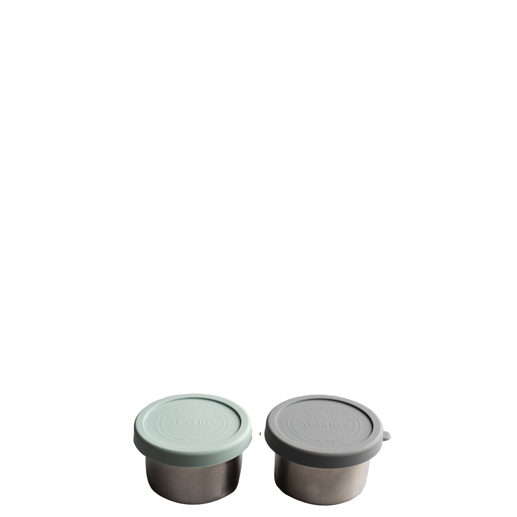 AYA&IDA - Snack Container - Dark Grey / Mint Green - 100ML