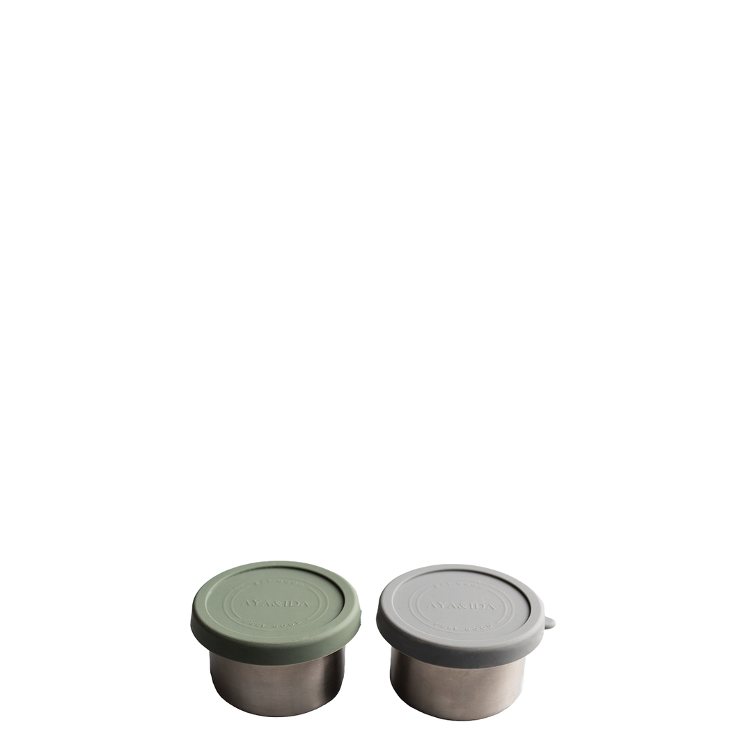 AYA&IDA - Snack Container - Dark Grey / Tropical Green - 100ML
