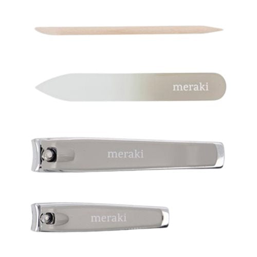 Negle kit, Grå cuticle push, nail file, small - MERAKI