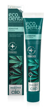Indlæs billede til gallerivisning ECODENTA - SENSITIVE Toothpaste with CBD and PROBIOTICS - 75 ml - UTTAN FLUOR - PRE ORDER (7-14 dagar til tað er á goymslu)

