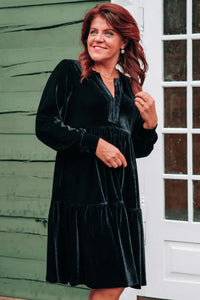 BARA - Black Velvet Dress