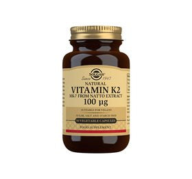 SOLGAR - K2 Vitamin (100 µg K2-vitamin pr kapsel fra natto ekstrakt) 50 kaps.