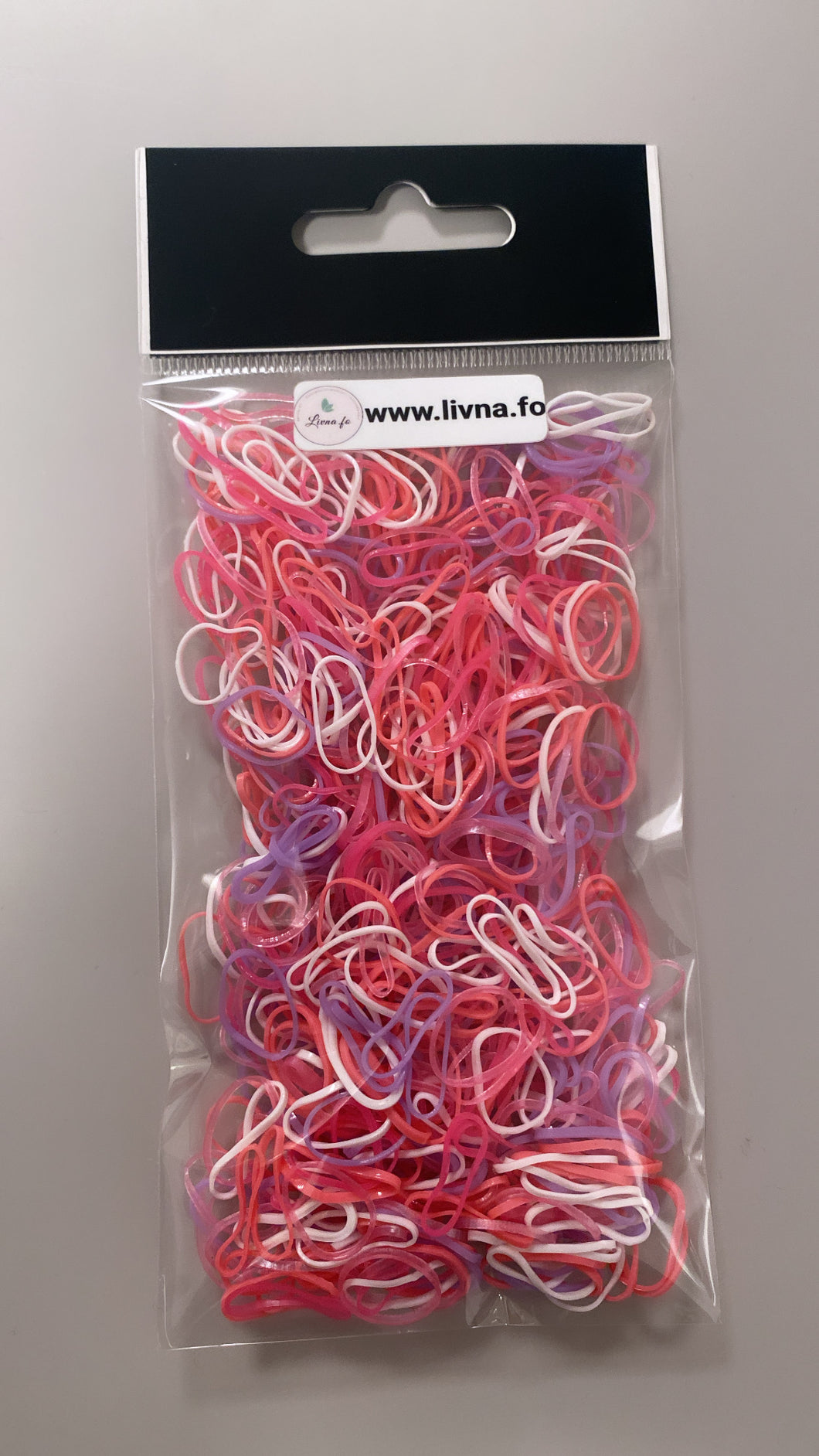 Mini gummi-hárelastikk - Uml. 500 stk. í hvørjum pakka - BLANDAÐIR LITIR
