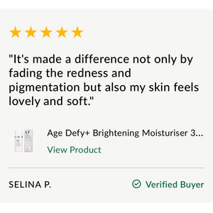 AGE DEFY+ BRIGHTENING MOISTURISER 30ML (Kann bæði brúkast sum dag-/náttkrem)