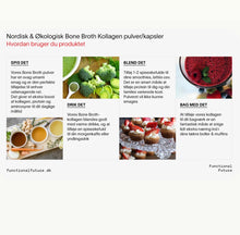 Indlæs billede til gallerivisning Functional Future - Økologisk BONE BROTH KOLLAGEN med hyaluronsyre (vel ímillum 250 gr. leyst pulvur ella 300 stk. kapslar) - PRE ORDER (tekur vanligt uml. 7-14 dagar, um tað er á goymslu í DK)
