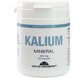 NATUR DROGERIET - Kalium mineral 300 mg, 120 tabl. (PRE ORDER / UNDANBÍLEGGING - Tekur vanligt uml. 7-14 dagar til tað kemur til FO, um tað er á goymslu í DK)