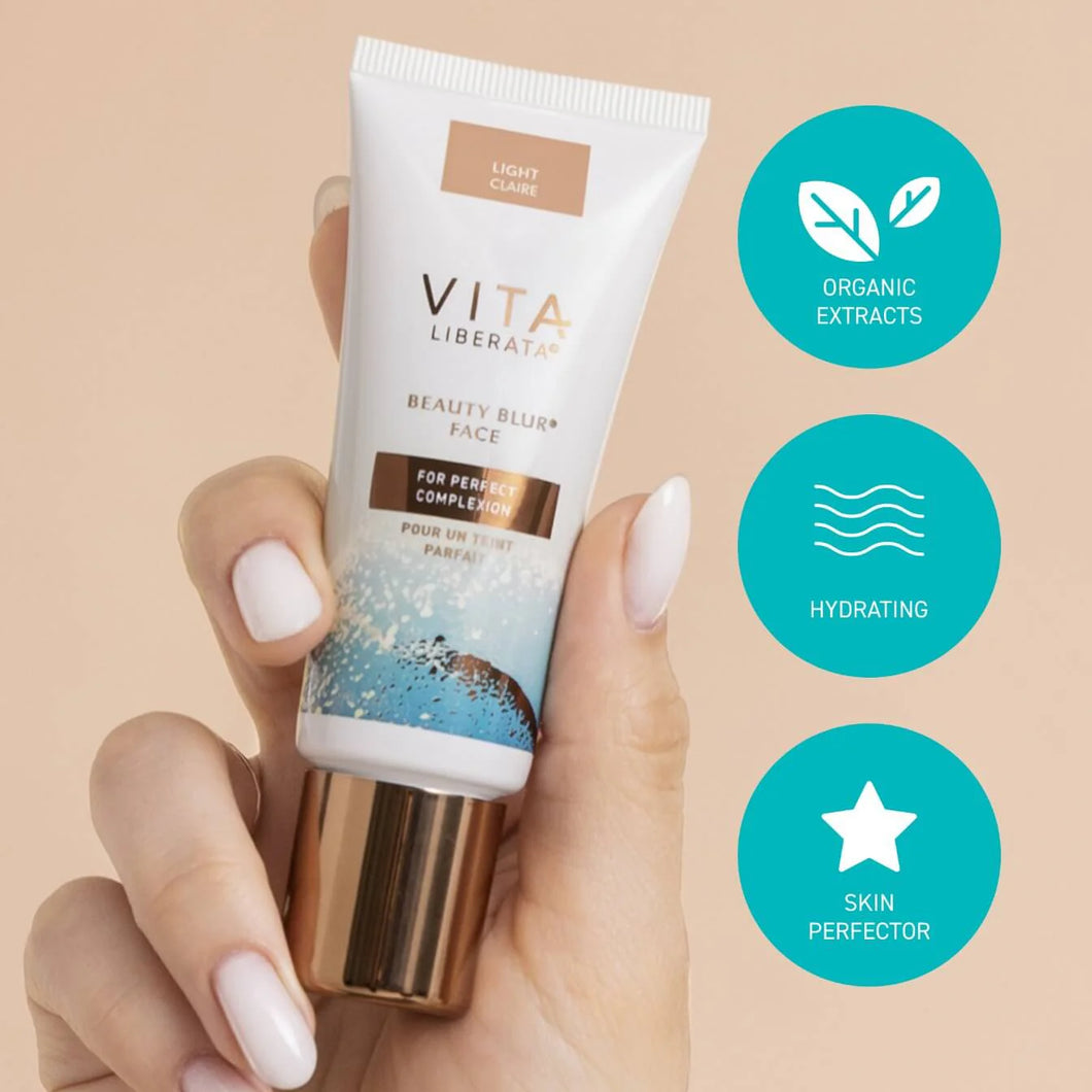 VITA LIBERATA - Beauty Blur Skin Tone Optimizer - LIGHT - (3-in-1 primer, tinted moisturiser & foundation). GEV GÆTUR: PRE ORDER / FJARGOYMSLA (er ávegis)
