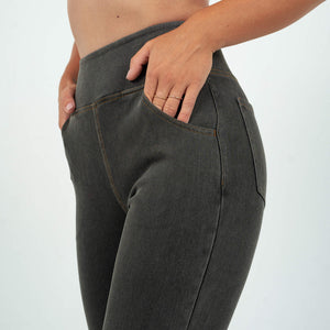 BARA - Black Flared High Waisted Super Stretch Jeans