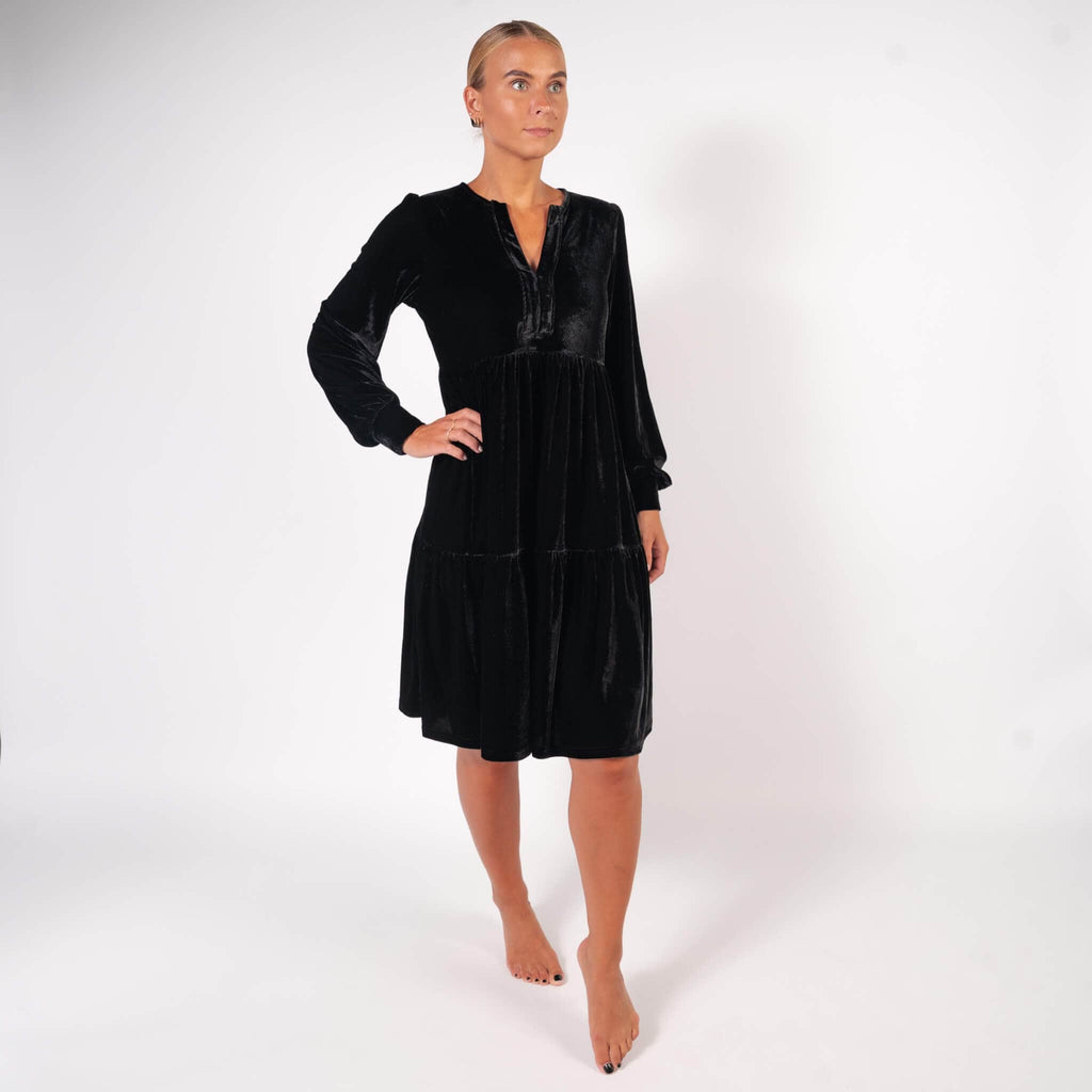 BARA - Black Velvet Dress