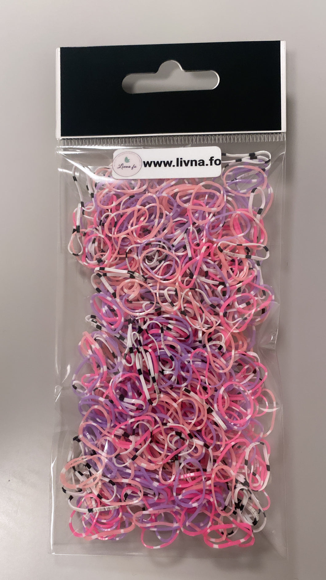 Mini gummi-hárelastikk - Uml. 500 stk. í hvørjum pakka - BLANDAÐIR LITIR