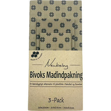 Indlæs billede til gallerivisning NEWBEING: Bivoks Madindpakning 3-pack (Vel ímillum: Grønt, blátt, gult ella beige)
