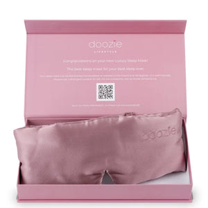 DOOZIE - Luxury Sleep Mask (Mulberry Silke i 22 momme - en kraftig kvalitet) - Dusty Rose