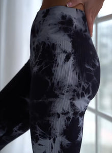 BARA - Black Tie Dye Seamless Tights