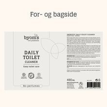 Indlæs billede til gallerivisning BYOMS - PROBIOTIC DAILY TOILET CLEANER – No perfumes - Allergy certified - 480 ml
