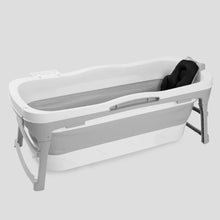 Indlæs billede til gallerivisning TUBFAMILY - Foldebadekar til voksne - Med låg - 143cm/Grå  (300 cm luksusslange, sort badepude samt ekstra prop inkl.)
