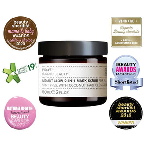 EVOLVE - RADIANT GLOW 2-in-1 MASK SCRUB 30/60 ml (alle hudtyper)