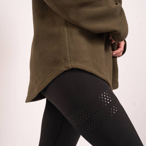 SPAR 20%: BARA -UNISEX Khaki Fleece Shacket (STÓRIR Í TÍ)