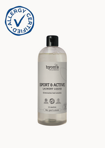 BYOMS - SPORT & ACTIVE - PROBIOTIC LAUNDRY LIQUID 500 ml - No perfumes - Powerful formula - AC