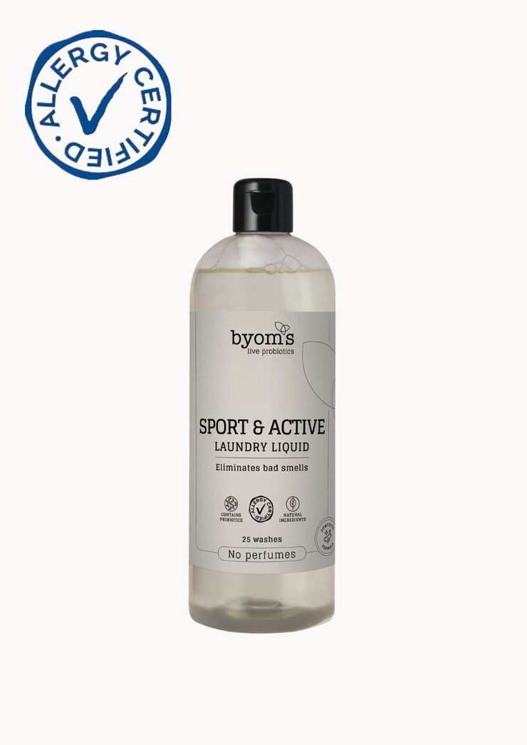 BYOMS - SPORT & ACTIVE - PROBIOTIC LAUNDRY LIQUID 500 ml - No perfumes - Powerful formula - AC
