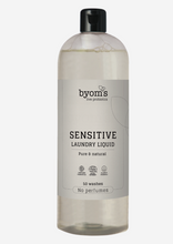 Indlæs billede til gallerivisning BYOMS - SENSITIVE - PROBIOTIC LAUNDRY LIQUID - ECOCERT - No perfumes (1000 ML)
