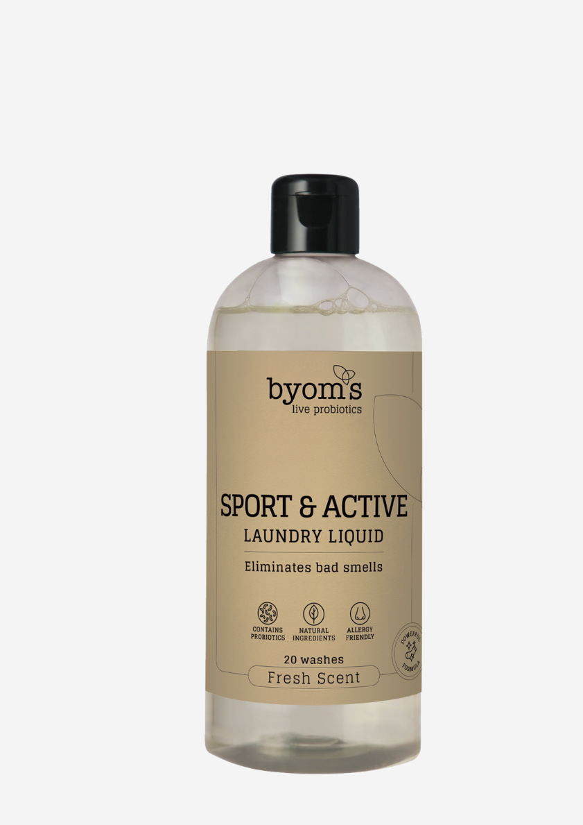 BYOMS - SPORT & ACTIVE - PROBIOTIC LAUNDRY LIQUID 500 ml - Fresh Scent - Powerful formula