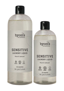 BYOMS - SENSITIVE - PROBIOTIC LAUNDRY LIQUID - ECOCERT - No perfumes (1000 ML)