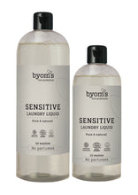 Indlæs billede til gallerivisning BYOMS - SENSITIVE - PROBIOTIC LAUNDRY LIQUID - ECOCERT - No perfumes (1000 ML)
