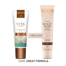 Indlæs billede til gallerivisning VITA LIBERATA - ORIGINAL BEAUTY BLUR - DARK (Luminous BB/CC CREAM - DEWY GLOW - primer &amp; tinted moisturiser)
