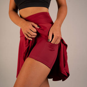BARA - Wine Flowy Running Skirt