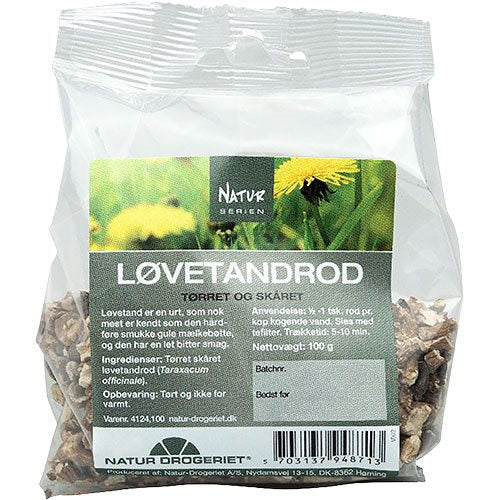 NATUR DROGERIET - Løvetandsrod, tørret og skåret, 100 gr. - PRE ORDER / FJARGOYMSLA (tekur vanligt 7-14 dagar at koma til FO, um tað er á goymslu í DK)