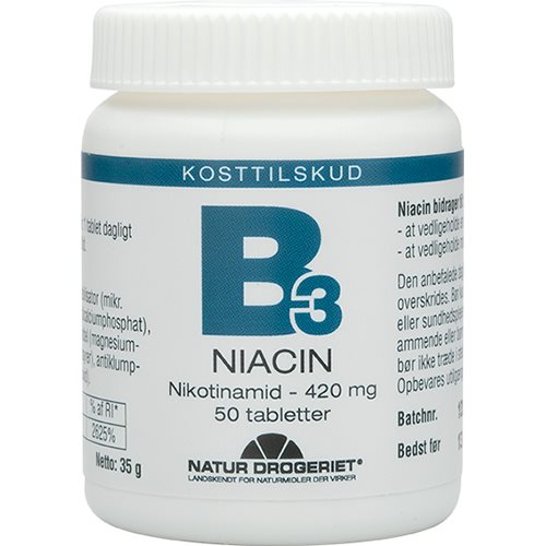 Natur Drogeriet - Niacin (nikotinamid) 420 mg 50 tabl.