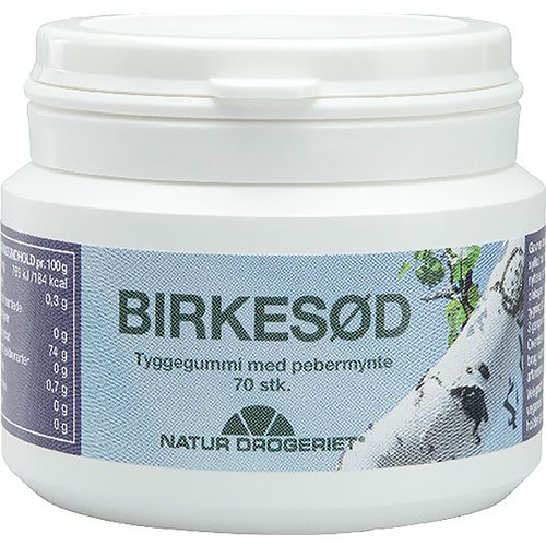 NATUR DROGERIET - Tyggegummi Birkesød med pebermynte 70 stk - OBS: PRE ORDER / FJARGOYMSLA (veitingartíð uml. 10-14 dagar, um tað er á goymslu hjá veitaranum)