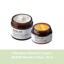 Indlæs billede til gallerivisning EVOLVE - Vital Glow Vitamin C Cream 60 ml + 1 stk. ÓKEYPIS Miracle C Mask, 30 ml

