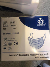 Indlæs billede til gallerivisning Mundbind / OP-maske Type IIR m. øreelastik hvid (hava CE góðkenning) - 50 stk.
