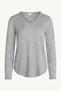 PRUE - PULLOVER -  CLAIRE WOMAN 100 % merino uld, light grey