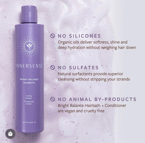 INNERSENSE - Bright Balance Conditioner, 295 ml - til alle hårtyper (neutraliserer de gyldne toner, mens den booster hårets glans - "silvurbalsam")